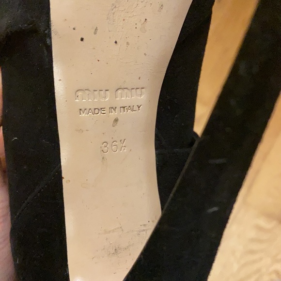 Miu Miu platform suede boots black & gold size 36 - Picture 6 of 7